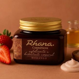 Esfoliante E Hidratante Corporal Morango 330g - Rhana