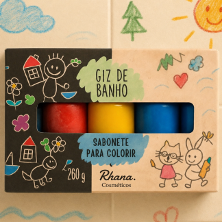 Giz de Banho Sabonete De Colorir 260g - Rhana